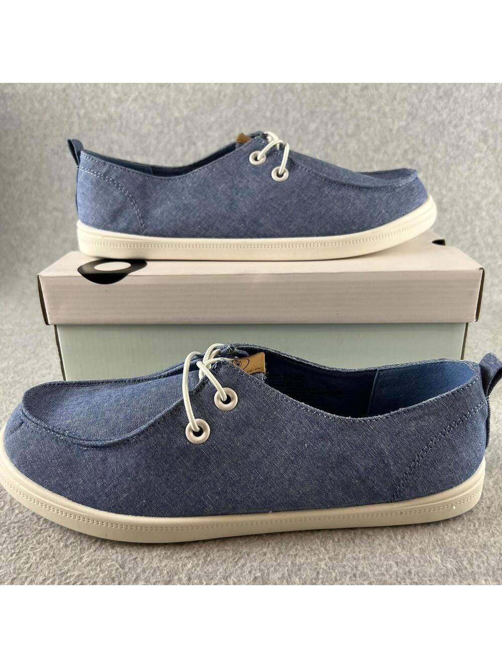 SO Edenn Moc Toe Slip-on Sneakers Chambray Womens Size 9.5 Memory Foam New